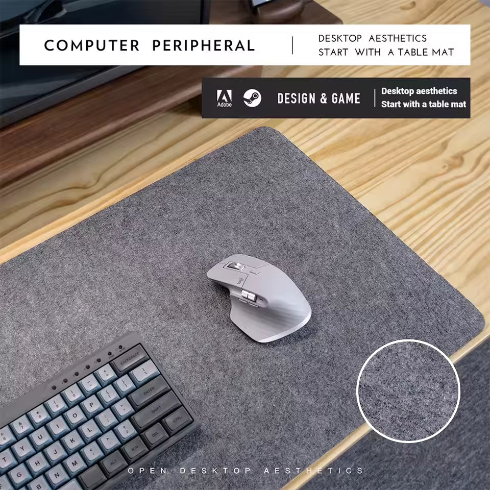 Cushion Large XXL Gaming Mouse Pad Premium Office Computer Desk Protector Laptop Table Cushion Non-Slip Felt Deskpad Mousepad
