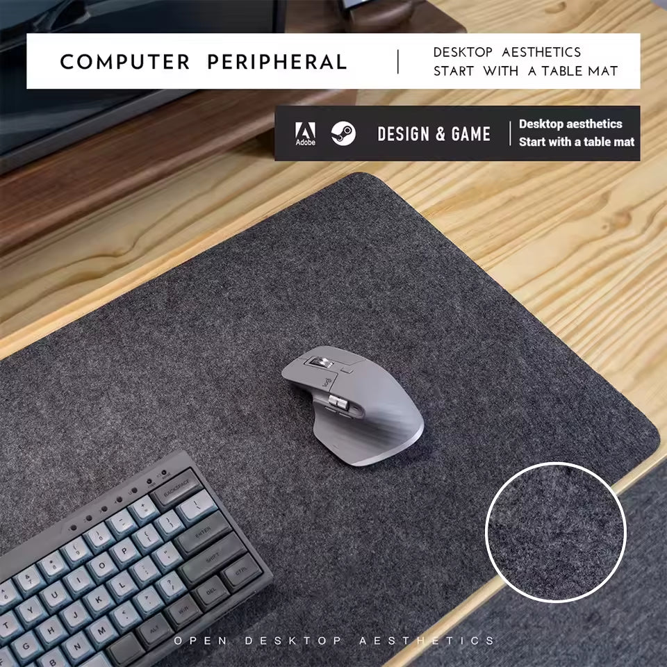 Cushion Large XXL Gaming Mouse Pad Premium Office Computer Desk Protector Laptop Table Cushion Non-Slip Felt Deskpad Mousepad
